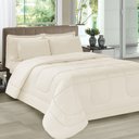 Ver imagem 1 de Jogo de Cama Casal 5 Peças com Edredom e Porta Travesseiros Bege Casa Dona