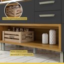 Ver mais imagens de Cozinha Modulada 2 Peças Ripado Princesa 100% MDF Marrom/Freijó/Grafite