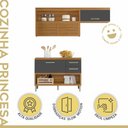 Ver imagem 3 de Cozinha Modulada 2 Peças Ripado Princesa 100% MDF Marrom/Freijó/Grafite