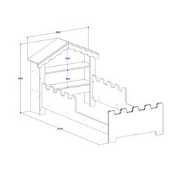 Conjunto de quarto Princesa com cama, estante e colchão Branco/Rosa - Vitamov - 3