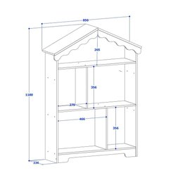 Conjunto de quarto Princesa com cama, estante e colchão Branco/Rosa - Vitamov - 4
