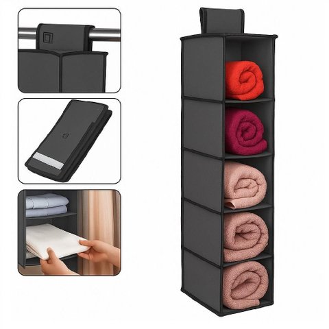 Prateleira Vertical de Porta Sapateira Organizador Guarda Roupa Closet Armario Multiuso 5 Divisorias
