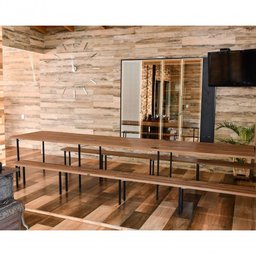 Conjunto Mesa Dobrável Retrátil de Parede com Bancos 4,15m Noronha - 6