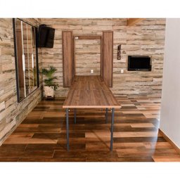 Conjunto Mesa Dobrável Retrátil de Parede com Bancos 4,15m Noronha - 3
