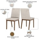 Ver imagem 3 de Kit 2 Cadeiras Estofadas Sala de Jantar Elena Suede Linho Henn