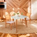 Ver imagem 2 de Mesa de Jantar Tampo Quadrado com Vidro 90cm Slim Branco