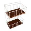 Ver imagem 6 de Fruteira Suspensa Dupla Branca Artesanal Cozinha Frutas Legumes com Madeira Minas Arte Própria Frute