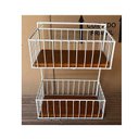 Ver imagem 4 de Fruteira Suspensa Dupla Branca Artesanal Cozinha Frutas Legumes com Madeira Minas Arte Própria Frute