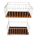 Ver imagem 3 de Fruteira Suspensa Dupla Branca Artesanal Cozinha Frutas Legumes com Madeira Minas Arte Própria Frute