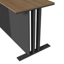 Ver imagem 7 de Mesa Escrivaninha Ripada 120cm Home Office com 2 Gavetas Cor:mel com Grafite
