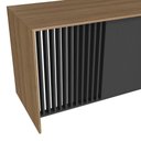 Ver mais imagens de Mesa Escrivaninha Ripada 120cm Home Office com 2 Gavetas Cor:Mel com Grafite