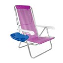 Ver imagem 2 de Kit 1 Cadeira Reclinável Alumínio 8 Posições + Mesa Portátil para Cadeira de Praia Mor