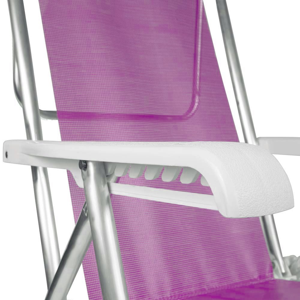 Kit 1 Cadeira Reclinável Alumínio 8 Posições + Mesa Portátil para Cadeira de Praia Mor - 6
