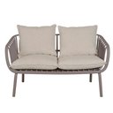 Ver imagem 2 de Sofá Seiva 02 Lugares Pp Fendi Almofada Amêndoa Base Metal - 75773