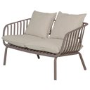 Ver imagem 1 de Sofá Seiva 02 Lugares Pp Fendi Almofada Amêndoa Base Metal - 75773