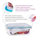 Ver imagem 3 de Conjunto 6 Pote Vidro Hermético Marmita Tampa Plástico 640ml