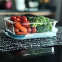 Ver imagem 4 de Conjunto 6 Pote Vidro Hermético Marmita Tampa Plástico 640ml