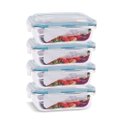 Ver imagem 1 de Conjunto 6 Pote Vidro Hermético Marmita Tampa Plástico 640ml