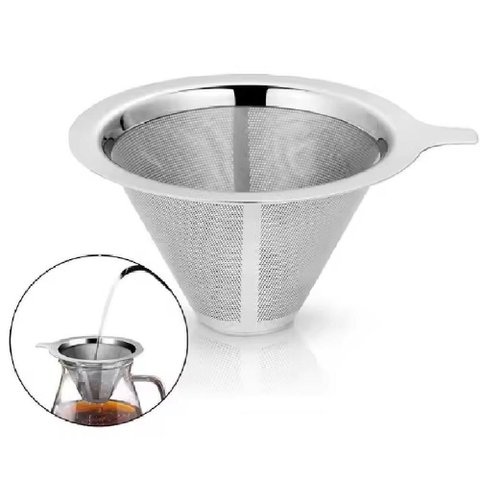 Coador Inox Filtro de Café Chá sem Papel Peneira Mini Reutilizável Luxo