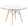 KIT - Mesa Eames com tampo de vidro 120 cm + 5 cadeiras Eiffel DSW Marrom - 3
