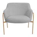 Ver imagem 6 de Poltrona Decorativa Jade Base Aço Ouro Fosco Bouclé Cinza Claro - Nexta Casa