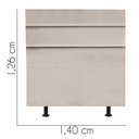 Ver imagem 3 de Cabeceira Estofada Cama Box Casal 140cm Argentina Corino Bege- Mabe Magazine