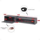 Ver imagem 6 de Rack Bancada Parede Home Supremo Tv 55 Polegadas Nicho Porta Puxador Concha Sala Quarto Moderno