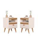 Ver imagem 1 de Kit Mesa Cabeceira 2 Unidades Erba Off White Ype