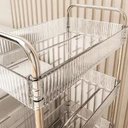 Ver imagem 4 de Carrinho Organizador Lux Multiuso Acrílico e Metal 4 Prateleiras com Rodinhas para Cozinha