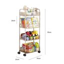 Ver imagem 3 de Carrinho Organizador Lux Multiuso Acrílico e Metal 4 Prateleiras com Rodinhas para Cozinha