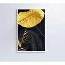 Ver imagem 3 de Quadro Folhas Douradas 2 40x60 Cm Vidro Impresso