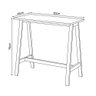 Mesa Compacta Escritório 90cm Base em Madeira - Off White - 3