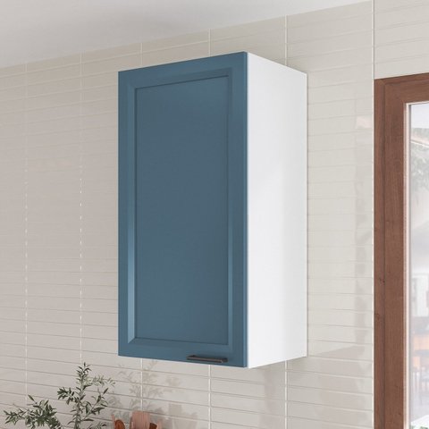 Armário Aéreo 1 Porta 41cm Soho CabeCasa MadeiraOriginals Branco/Azul