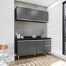 Kit Aéreo Lavinia e Balcão Lorena 160cm S/ Tampo Preto com Grafite - Belliv Decor - 3