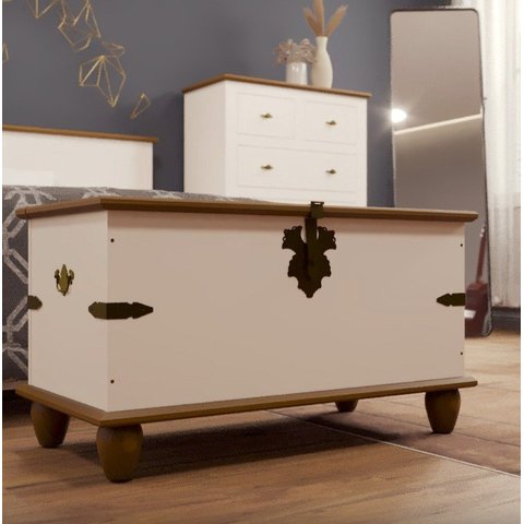 Baú Retrô Off White/nogueira