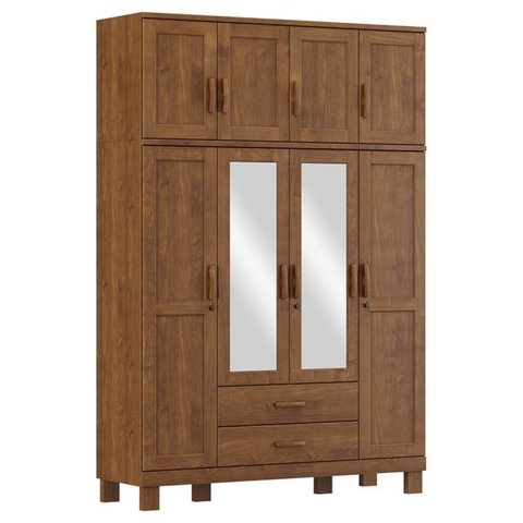 Guarda Roupa 8p 2g Espelho 150 Cm 1285 Castanho Milani Store