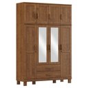 Ver imagem 1 de Guarda Roupa 8p 2g Espelho 150 Cm 1285 Castanho Milani Store