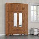 Ver imagem 6 de Guarda Roupa 8p 2g Espelho 150 Cm 1285 Castanho Milani Store