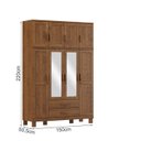 Ver imagem 3 de Guarda Roupa 8p 2g Espelho 150 Cm 1285 Castanho Milani Store