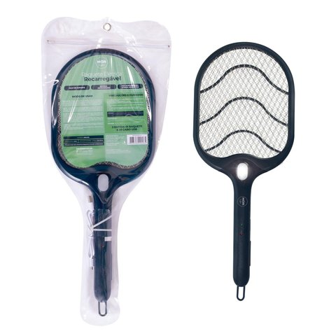 Raquete Elétrica Recarregável Mata Pernilongos Bivolt Mor