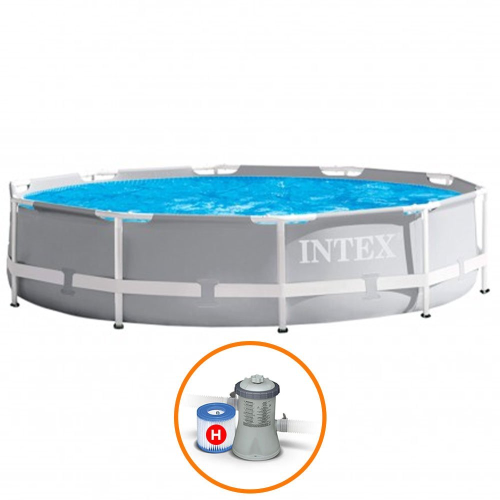 Piscina Intex 4.485 Litros Estrutural Prism Cinza com Bomba Filtrante 110v