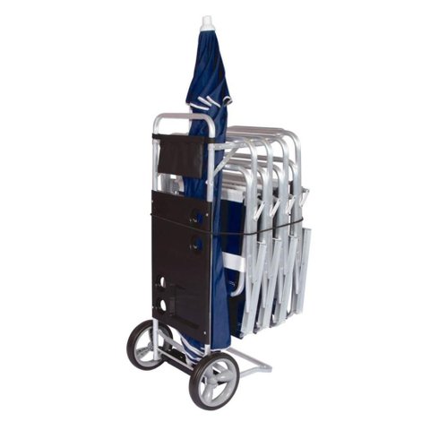Carrinho de Praia para Cadeiras Guarda-sol 15 Kg Mor Cor:preto