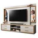 Ver imagem 2 de Estante para TV e Home Theater até 75 Polegadas 100% MDF 240CMX192CM Espelho 4 Gavetas Leni Cinza