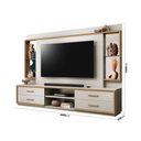 Ver imagem 3 de Estante para TV e Home Theater até 75 Polegadas 100% MDF 240CMX192CM Espelho 4 Gavetas Leni Cinza