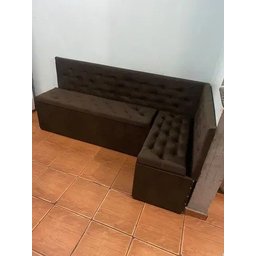 Conjunto Canto Alemão Baú Encosto Captone Suede (1,20x1,50):café com Leite - 4