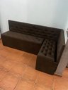 Ver imagem 4 de Conjunto Canto Alemão Baú Encosto Captone Suede (1,20x1,50):café com Leite