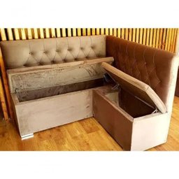Conjunto Canto Alemão Baú Encosto Captone Suede (1,20x1,50):café com Leite - 1