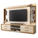 Ver imagem 2 de Estante para TV e Home Theater até 75 Polegadas 100% MDF 240CMX192CM Espelho 4 Gavetas Leni Bege