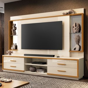Estante Home para TV até 75 Polegadas com Espelho 4 Gavetas Leni 37669 