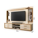 Ver imagem 3 de Estante para TV e Home Theater até 75 Polegadas 100% MDF 240CMX192CM Espelho 4 Gavetas Leni Bege